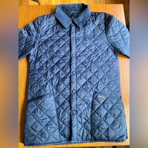 Men’s Barbour Liddesdale Quilted Snap Jacket Navy Blue (Size M)